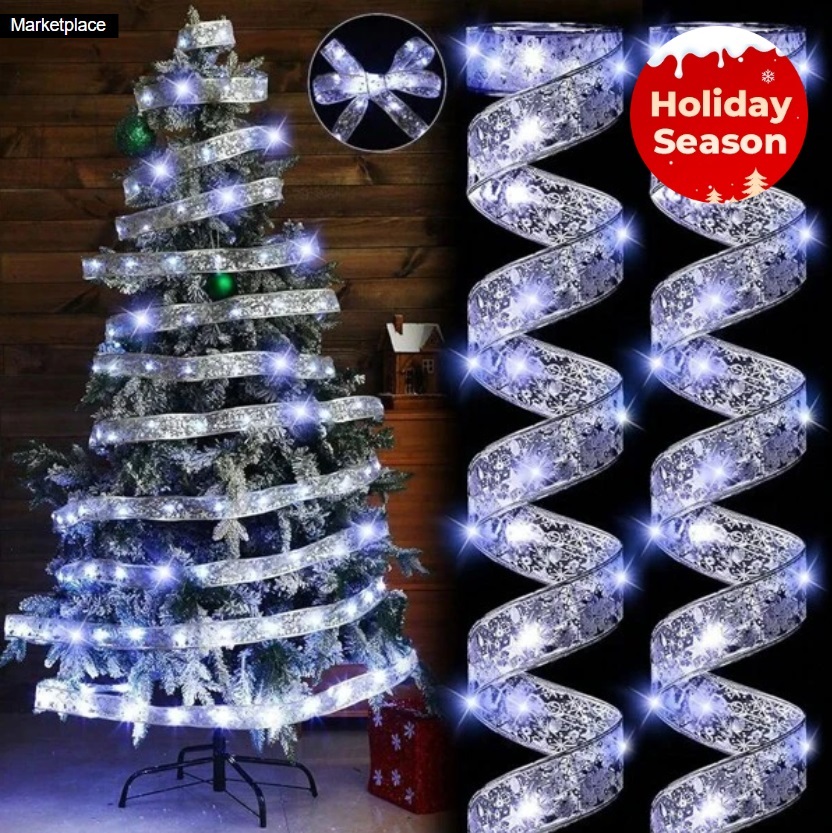 Imagen de Cinta decorativa navideña con luz led